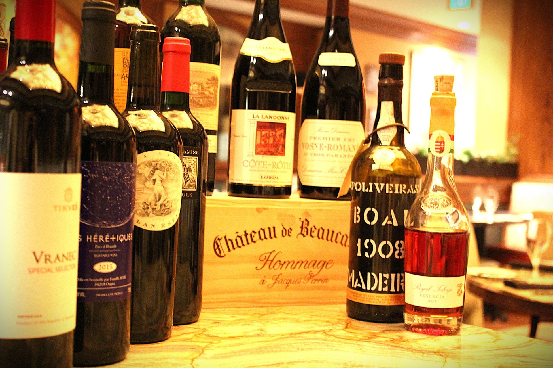 A selection of wines from the Truffles cellar